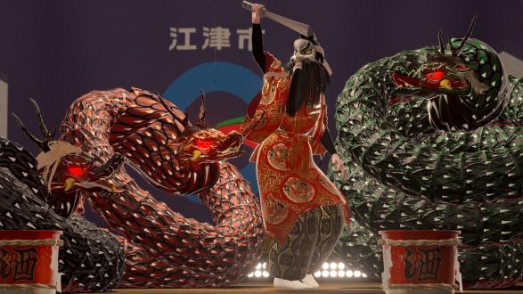 石見神楽の演目「大蛇」を再現したメタバース空間
